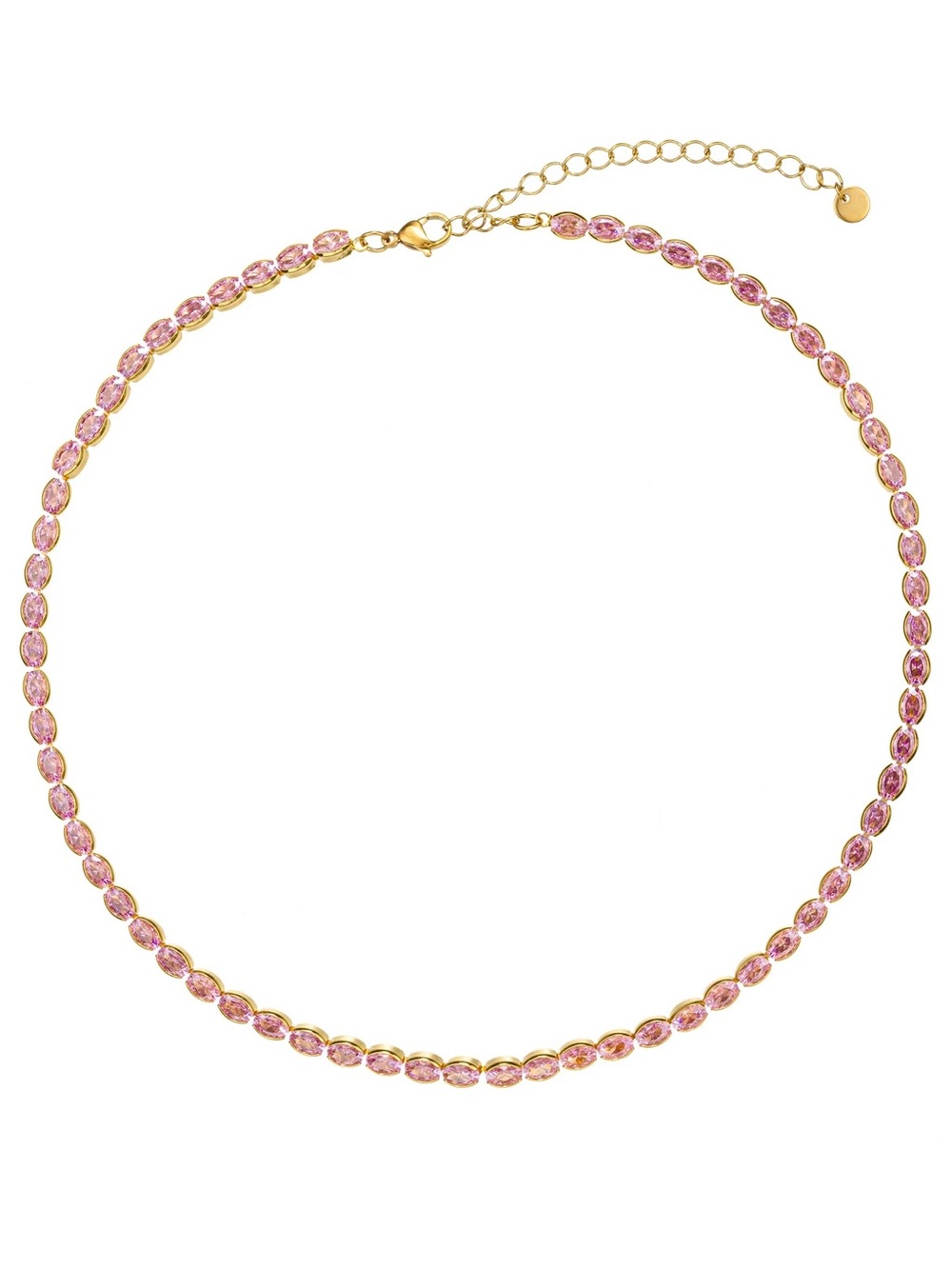 NWOT Emma 18K Goldplated & Cubic Zirconia Necklace 10" - PINK